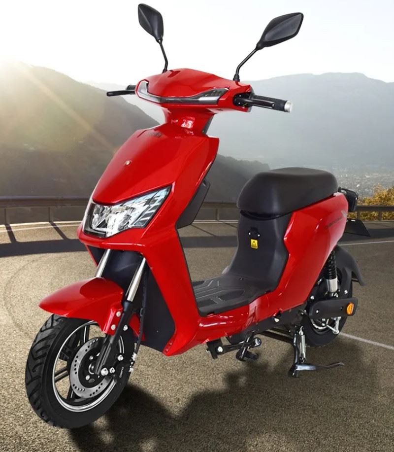 the Electric scooter with LED headlights